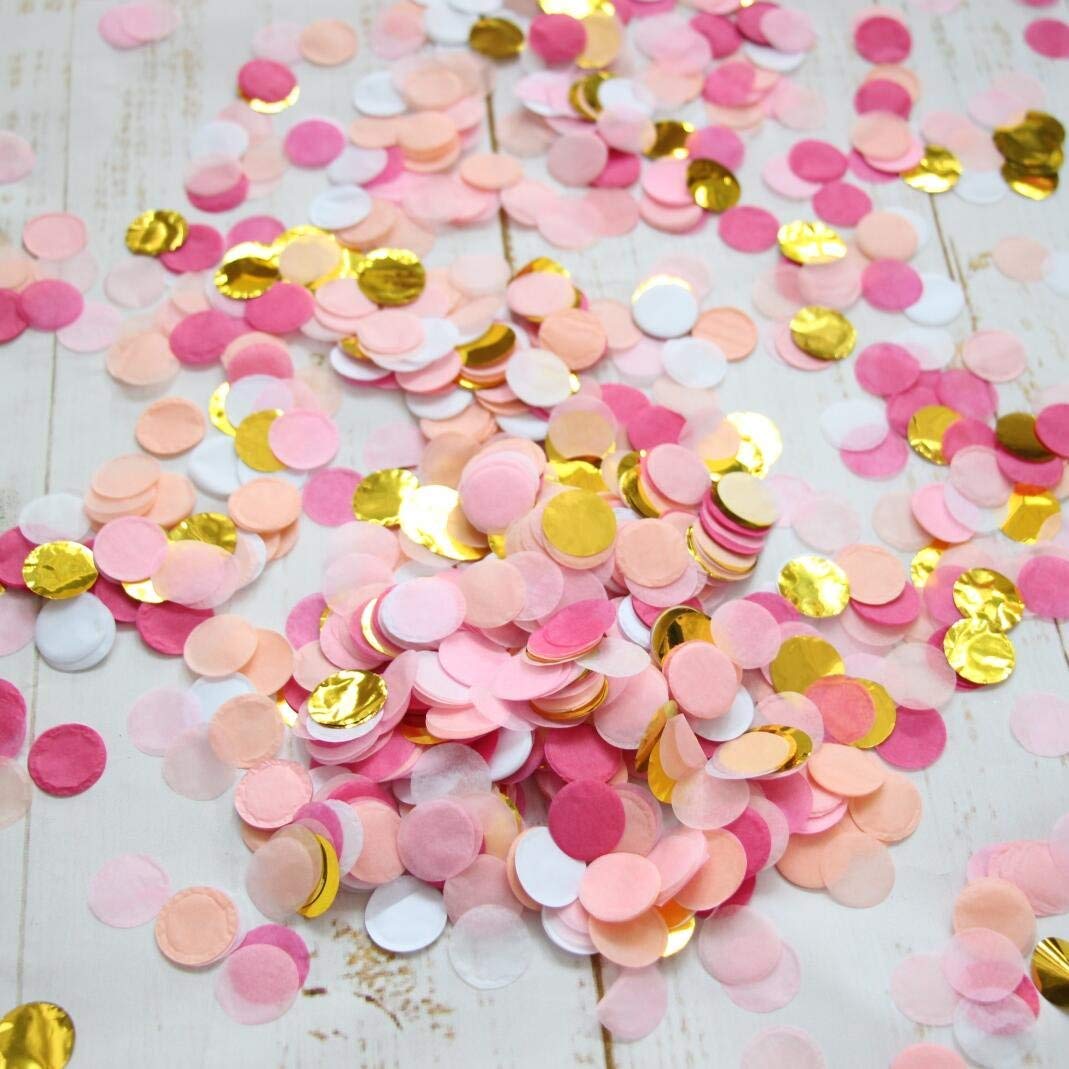 Small Circle Confetti for Party Decor 10mm - Pack of 20 Grams - Pink Gold