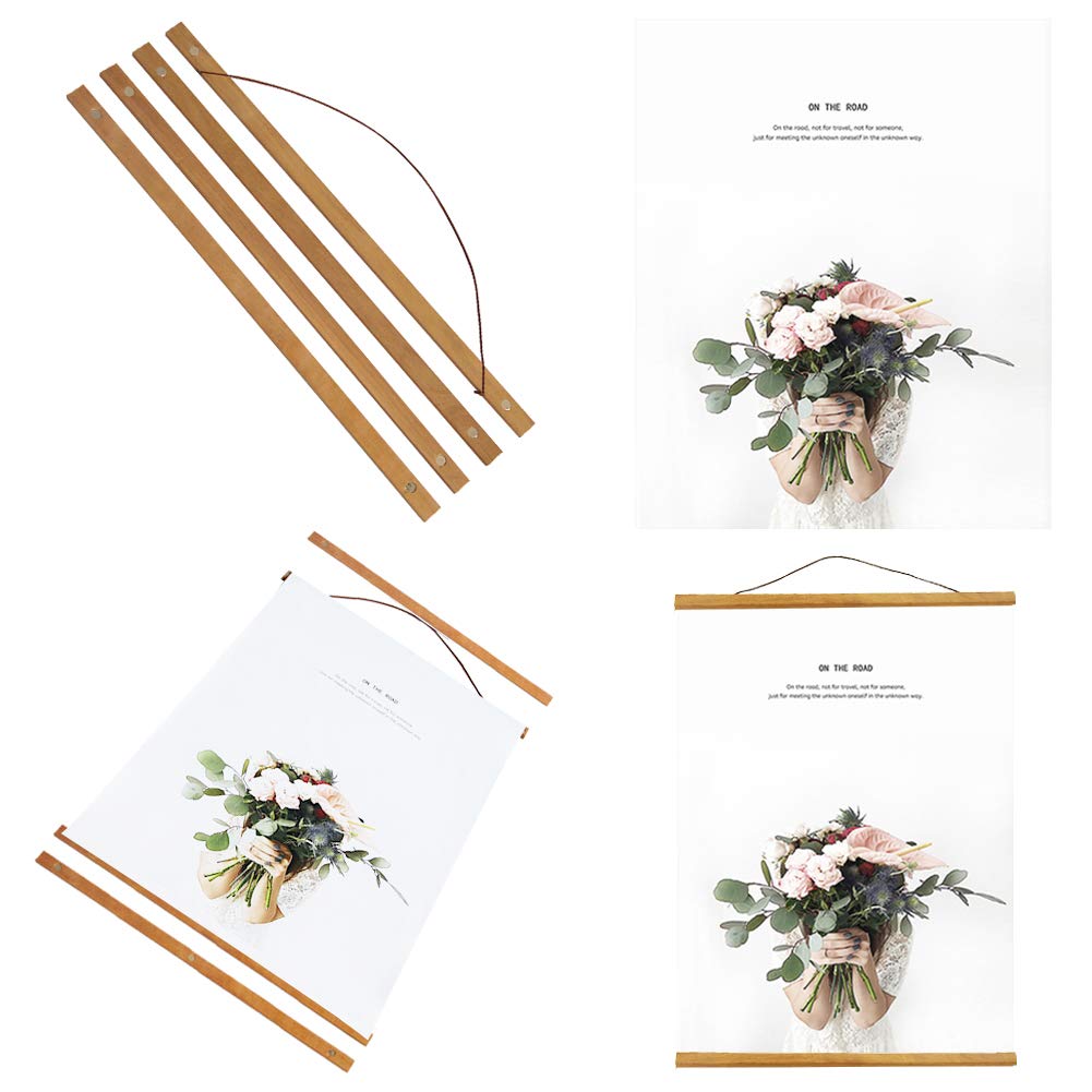 2 Pack Poster Frame,12x15 12x16 12x17 12x18 12x20 Magnetic Light Wood Wooden Frames Hanger for Photo Picture Art Canvas Print Artwork Wall Hanging Teak Wood 12''