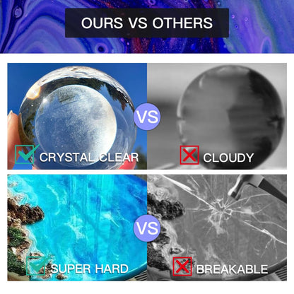 Epoxy Resin 17OZ, Crystal Clear Epoxy Resin Kit, Not Yellowing, Bubble Free, Self-Leveling, Coating & Casting for Jewelry Making, DIY Art Crafts, Molds, Beginners, Starter Kit (8.5OZ x 2)