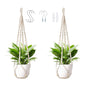 Handmade Macrame Plant Hanger, Perfect Plant Hanger Indoor for a Trendy Boho Home Decor, Ideal Hanging Plant Holder for All Your Favorite Greenery(Set of 2, 35 Inch, Ivory)