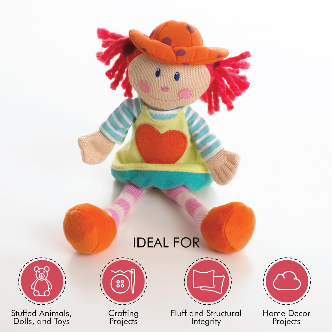 CCDF10 Poly-Fil Crafter's Choice Dry Packing Fiber Fill 10 Ounce Bag, Blue/Orange