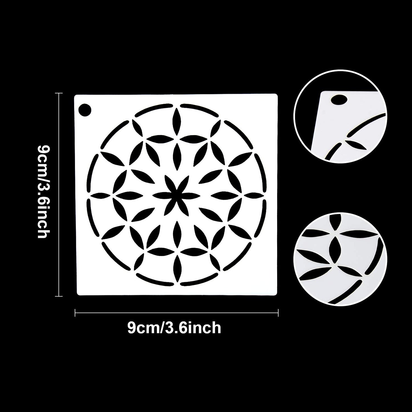 Mandala Stencils, 56 Pack Mandala Dot Painting Stencils for DIY Rock Art Projects on Wood Furniture Decoration (3.6x3.6 inch)