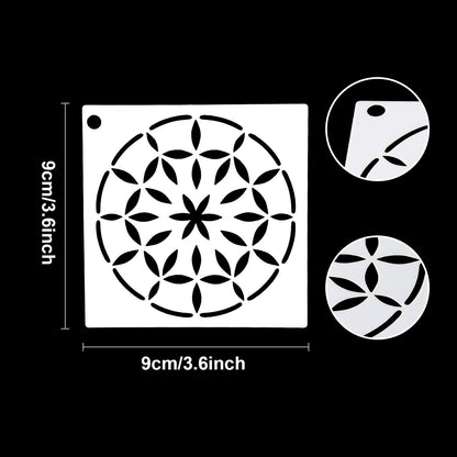 Mandala Stencils, 56 Pack Mandala Dot Painting Stencils for DIY Rock Art Projects on Wood Furniture Decoration (3.6x3.6 inch)