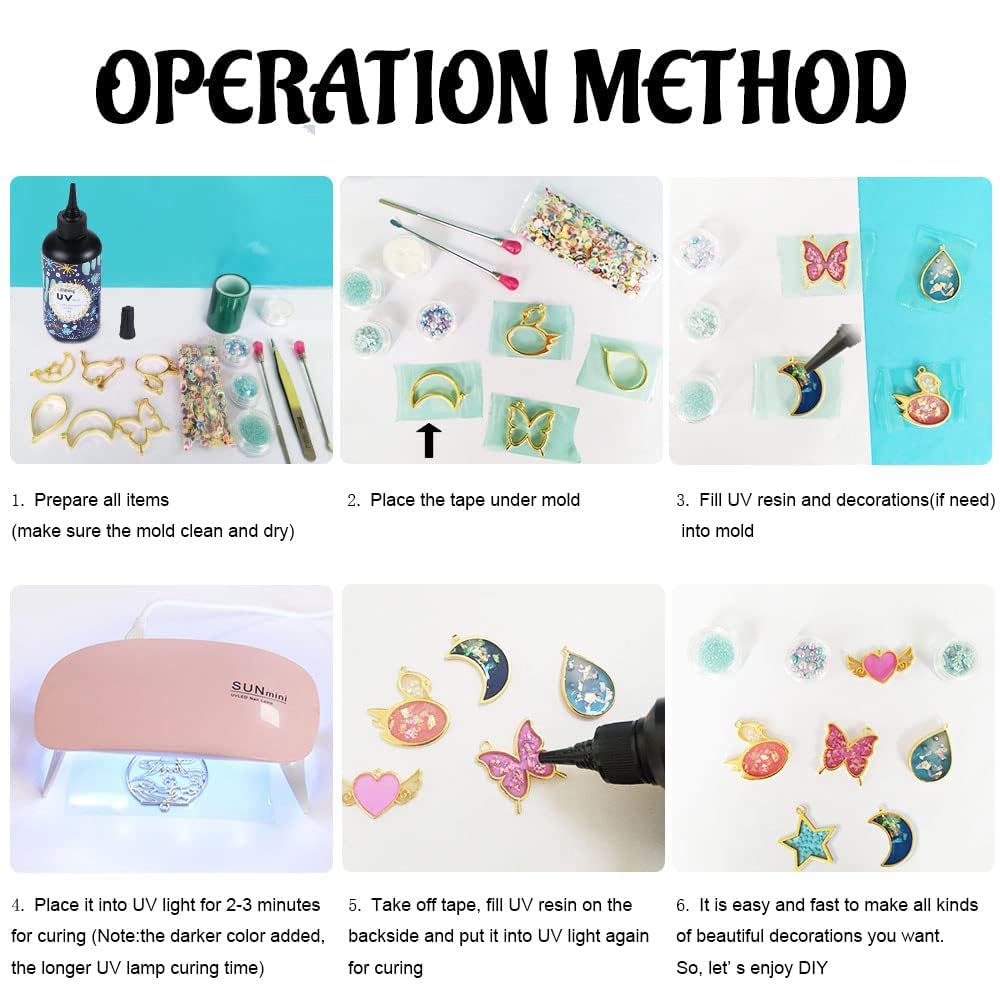 Crystal Clear Hard UV Resin Upgraded Formula Ultraviolet Fast Curing for Jewelry Making Craft Decoration, Hard Transparent Glue Solar Cure Sunlight Activated Resin (100g)