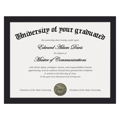 Certificate Frame with Clear Plexiglass, 8.5 by 11 Picture Diploma Document Degree Frames for Wall and Tabletop, Black, 1 Pack