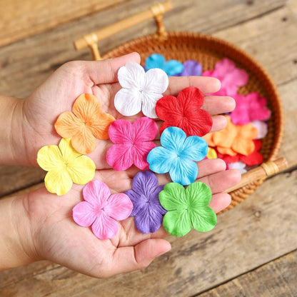 888 Artificial Flowers 50 Pcs Handmade Mulberry Paper Patch Hydrangeas Flowers 2x2 inch Mulberry Paper Flowers Scrapbooking Wedding DIY Craft (Mixed 10 Colors)