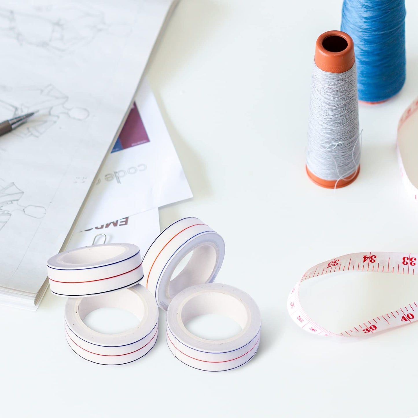 1/4" Seam Diagonal Seam Tapes - 10Yard Each Roll Sewing Basting Tape for Stitching Straight Diagonal Seams Instruction Tool (2Pack)