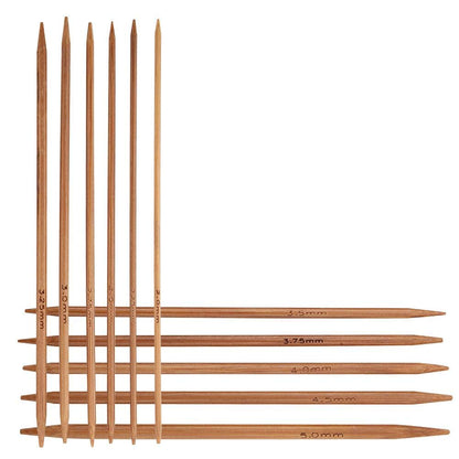 55pcs/Set Knitting Needles Kit Carbonized Bamboo Double Pointed Needles Set in 11 Sizes 13cm/5.1in (2.0mm-5.0mm)