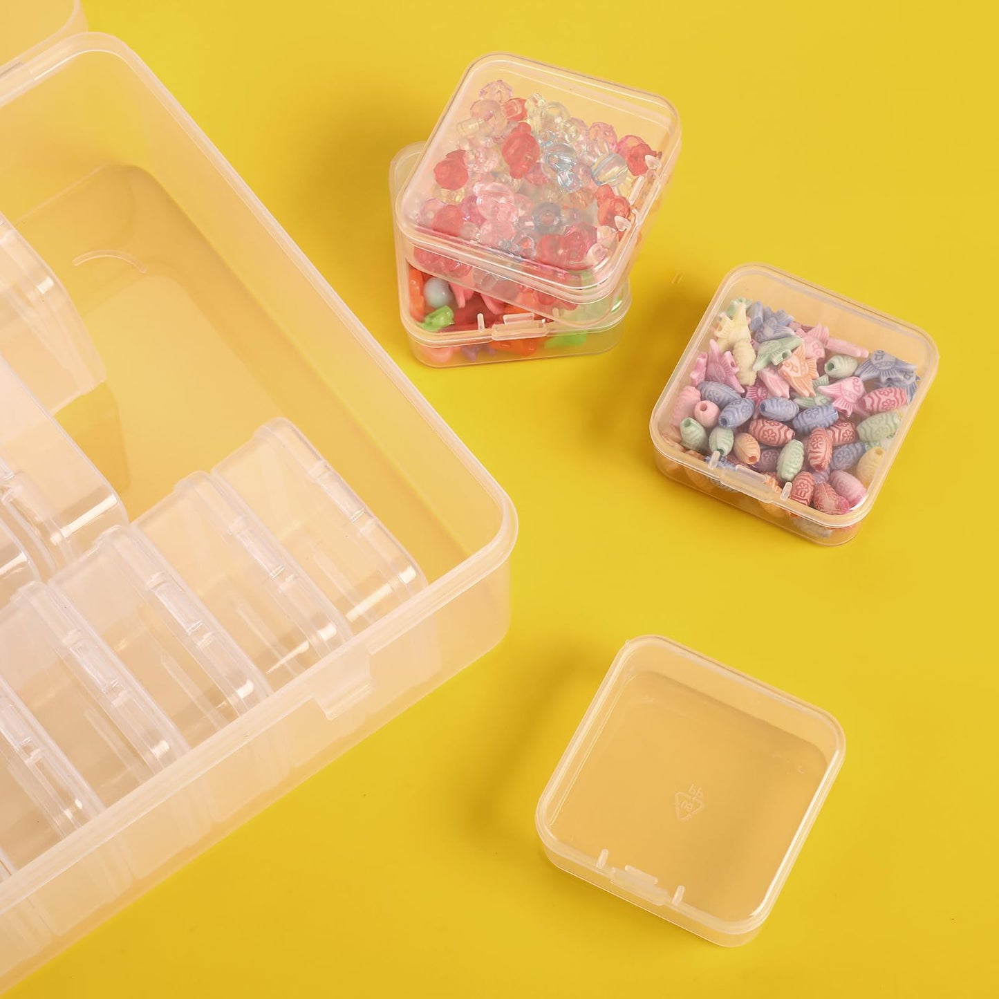 Small Bead Storage Containers 30 Pieces Plastic Storage Organizers Stackable Art Storage Case Transparent Boxes Jewelry Beads Storage Box(1 Pack)