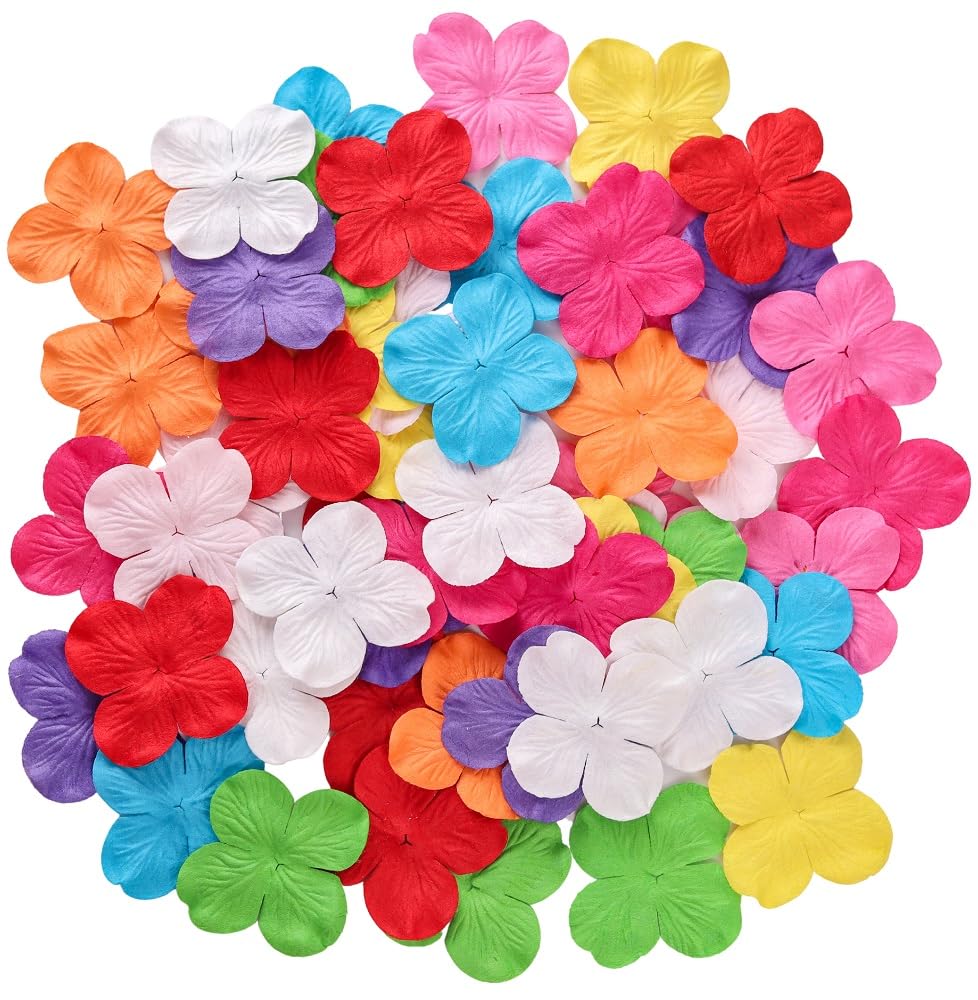 888 Artificial Flowers 50 Pcs Handmade Mulberry Paper Patch Hydrangeas Flowers 2x2 inch Mulberry Paper Flowers Scrapbooking Wedding DIY Craft (Mixed 10 Colors)