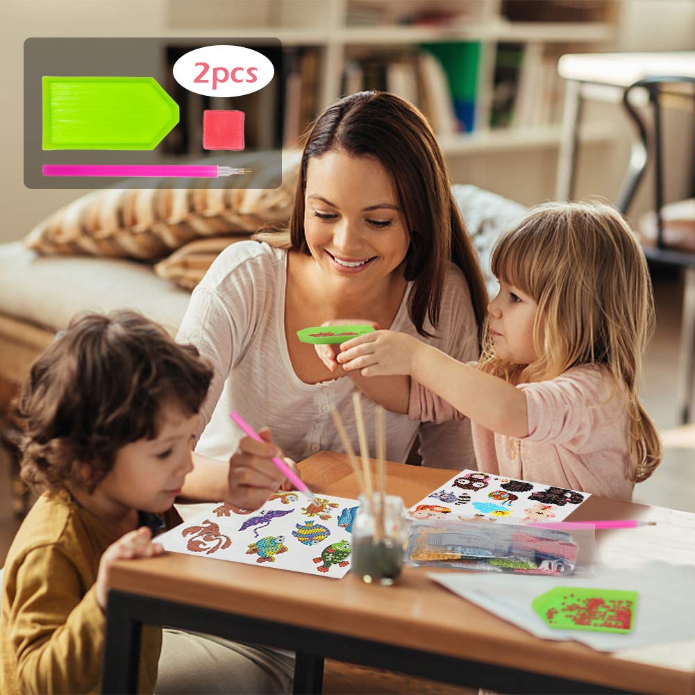 Diamond Art Kits for Kids Boys and Girls Ages 6-8-10-12 Easy to DIY Creative Diamond Art Sticker Craft by Numbers Kits for Kids and Adult Beginners