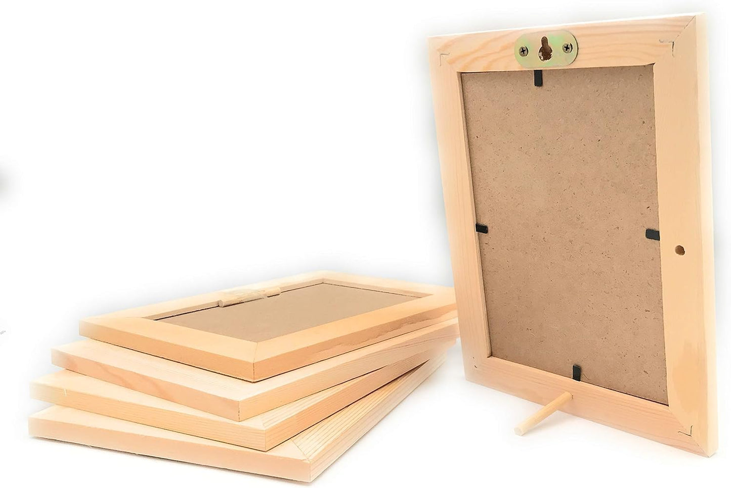 Unfinished Solid Wood Picture Frames for Arts Crafts, DIY Painting Project Stand or Hang on The Wall 6x8 Frame Size Holds 6x4 Pictures for Kids Craft Birthday, School projects (8)