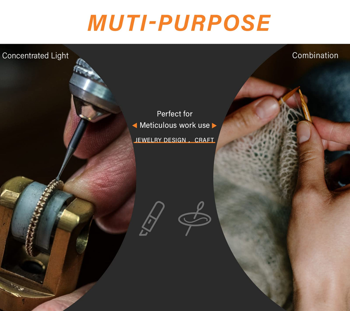 Rechargeable LED Neck Reading Light, Book Lights for Reading in Bed, 3 Brightness Levels, Flexible Soft Silicone Arms Comfortable Wear, Long Lasting. Great for Readers, Craft & Knitting