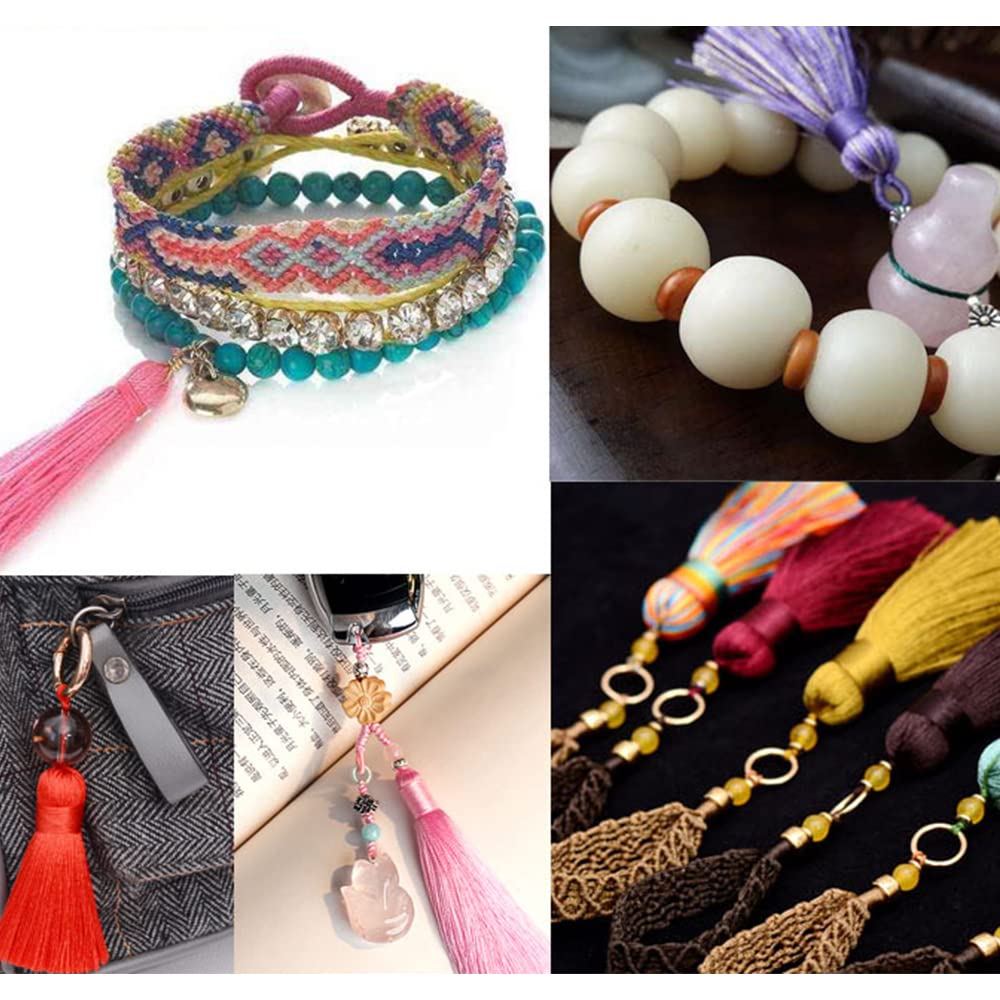 1mm x 100 Yards Gold Nylon Cord Satin String for Bracelet Jewelry Making Rattail Macrame Trim Cord Necklace Bulk Beading Thread Kumihimo Chinese Knot Craft