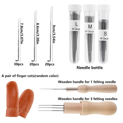 74 Pcs Needles Wool Felting Needles Tools Needle Felting Supplies Felting Tools Needle Felting Tool with 3 Sizes Felting Needles for Beginner Professional