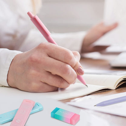 Cute Mechanical Pencil Set, 6PCS Pastel Mechanical Pencils 0.5 mm & 0.7mm & 0.9mm with 360PCS Leads, 3PCS Erasers and 9PCS Eraser Refills, Aesthetic Pencils for Girls Writing, Art Drawing