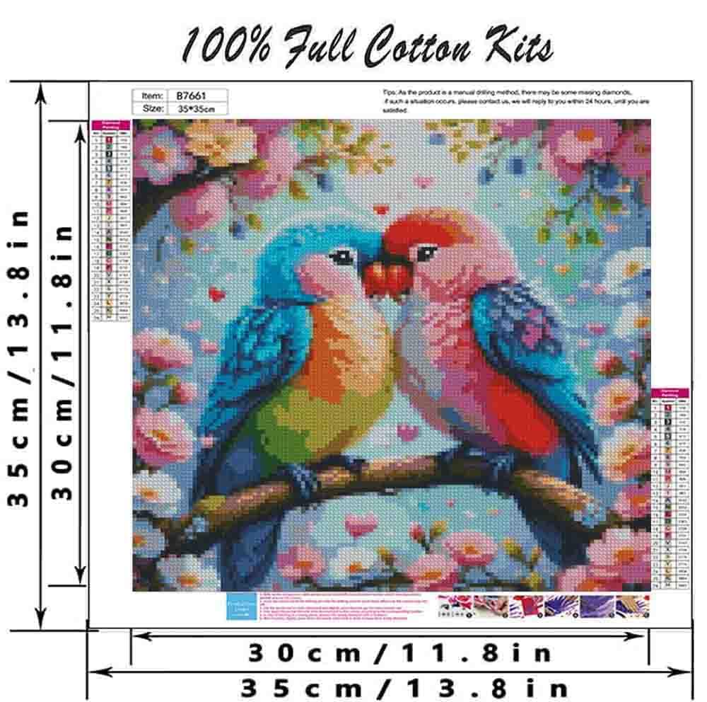 Parrot Stamped Cross Stitch Kits for Adults Beginner,Flower Counted Cross Stitch Kits Printed Stitching Cute Patterns Dimensions Needlepoint Art Crafts Embroidery Kits for Adults Beginners