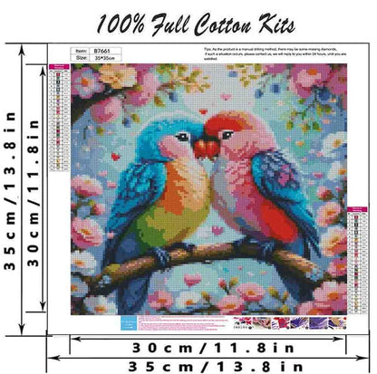 Parrot Stamped Cross Stitch Kits for Adults Beginner,Flower Counted Cross Stitch Kits Printed Stitching Cute Patterns Dimensions Needlepoint Art Crafts Embroidery Kits for Adults Beginners