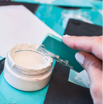 8 Packs Screen Printing Squeegee Chalk Paste Tool Set, Self Adhesive Stencils Rubber Squeegee Mini Squeegee, Rubber Paint Stir Sticks for Chalk Paste Paint or Ink for Silk Screen Stencils