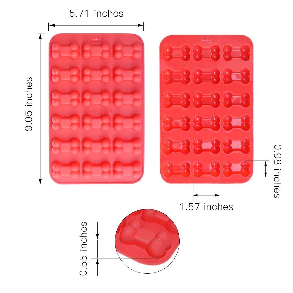 Puppy Dog Paw and Bone Silicone Molds, Non-Stick Food Grade Silicone Molds for Chocolate, Candy, Jelly, Ice Cube, Dog Treats (Puppy Paw Bone Set of 4PCS)