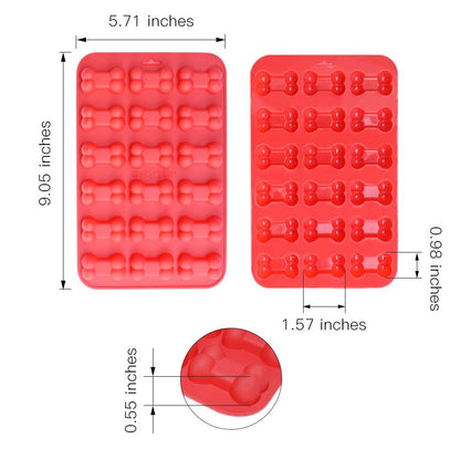 Puppy Dog Paw and Bone Silicone Molds, Non-Stick Food Grade Silicone Molds for Chocolate, Candy, Jelly, Ice Cube, Dog Treats (Puppy Paw Bone Set of 4PCS)