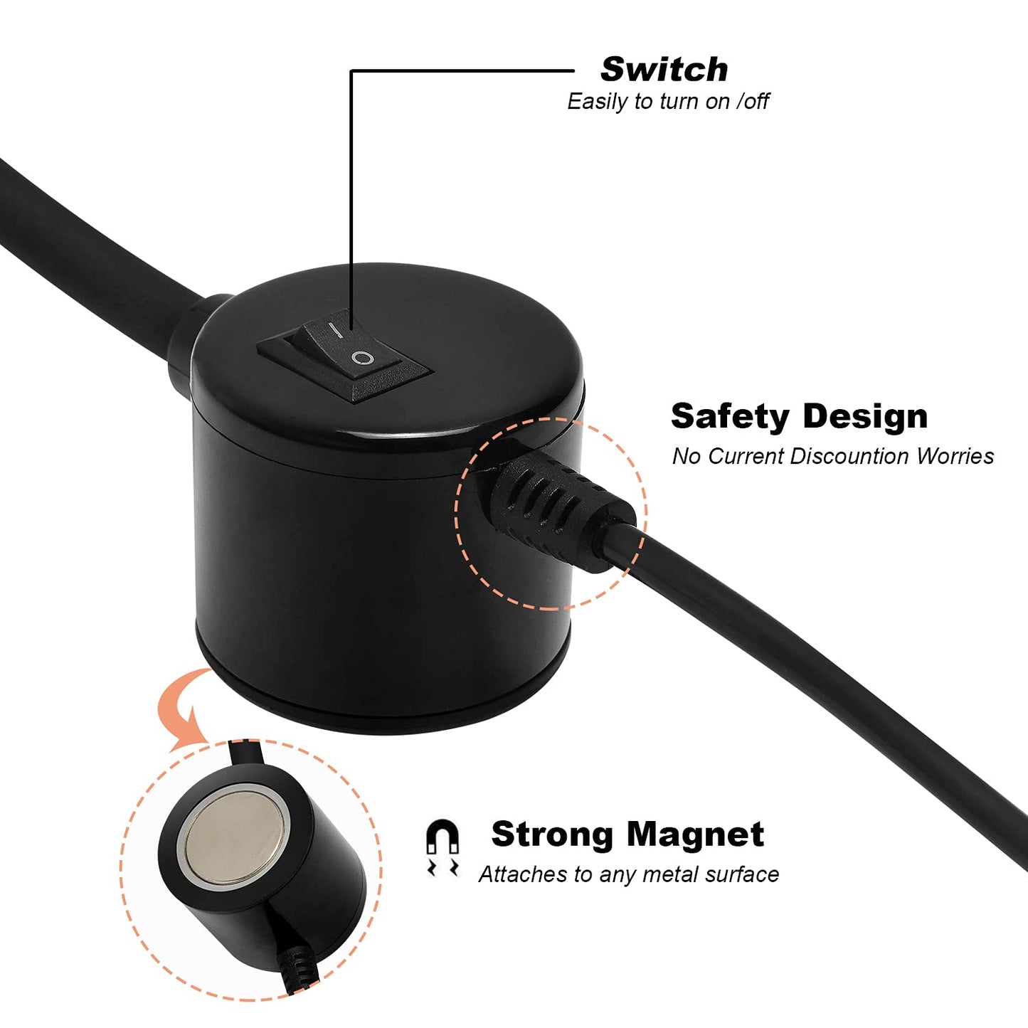 Sewing Machine Light, Magnetic Base LED Work Light with Flexible Gooseneck for Sewing Machine Drill Presses Craft Workbenches Lathes