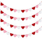 Felt Heart Garland Banner, Pre-Strung | Valentine Decorations | Red Pink White Banner | Anniversary Wedding Birthday Party Decor | Outdoor Home Hanging
