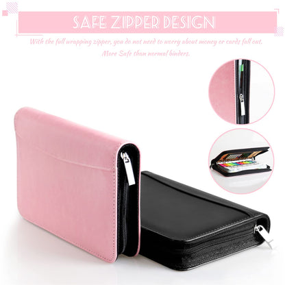 Budget Binder with Zipper Envelopes, Cash Envelopes for Budgeting, A6 PU Leather Budget Planner 2025 with Cash Envelopes Calculator, Bill Money Organizer for Cash Saving Budget System Wallet