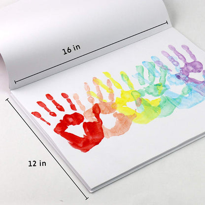 2-Pack Large Sketch Pads for Drawing (12"x16", 50 Pages Each), 60lbs /90GSM Sketch Books, Ideal for Finger Painting for Toddlers 1-3