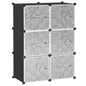 Cube Storage Organizer with Doors, Plastic 6-Cube Storage with Doors for Livingroom, Bedroom and Office (Black)