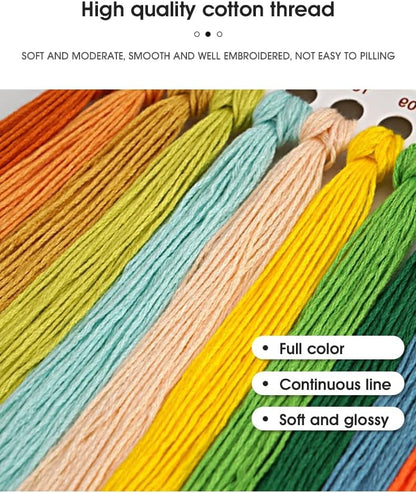 Parrot Stamped Cross Stitch Kits for Adults Beginner,Flower Counted Cross Stitch Kits Printed Stitching Cute Patterns Dimensions Needlepoint Art Crafts Embroidery Kits for Adults Beginners