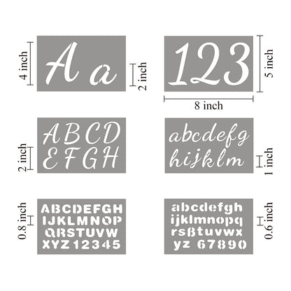 Large Letter Stencils for Painting on Wood - 44 Pack Alphabet Letter Number Stencil Templates with Signs, Reusable Plastic Stencils in 3 Fonts and 284 Designs for Chalkboard Fabric Wood Signs