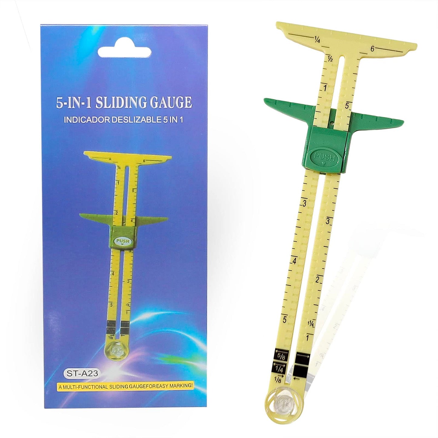 5-in-1 Sliding Gauge Measuring Sewing Tool