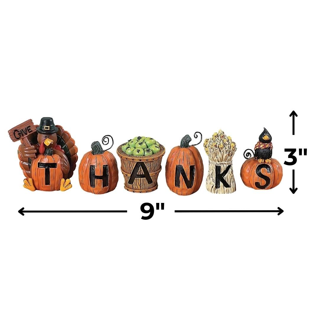 Resin "Give Thanks" Blocks (Set of 6) Fall Home Decor