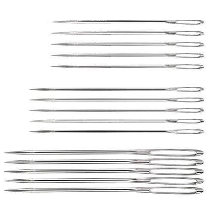 Large Eye Sewing Needles, Sewing Needles, Stainless Steel Embroidery Thread Needle, Handmade Yarn Knitting Needles Leather Needle (15 Pieces)