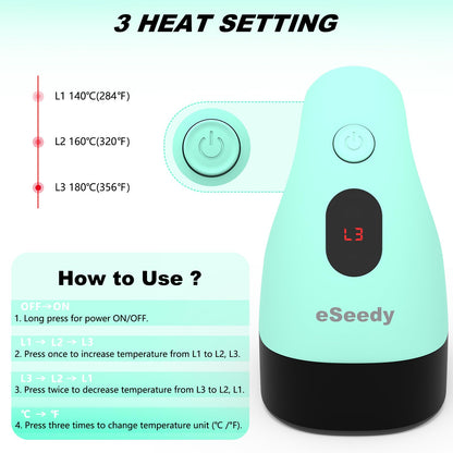 Mini Heat Press Machine, 3 Heat Settings& Fast Heating, 15 Mins Auto-Off, Insulated Safety Base, Mini Iron for Crafting, T Shirts, Hats, Heating Transfer Projects (Green)