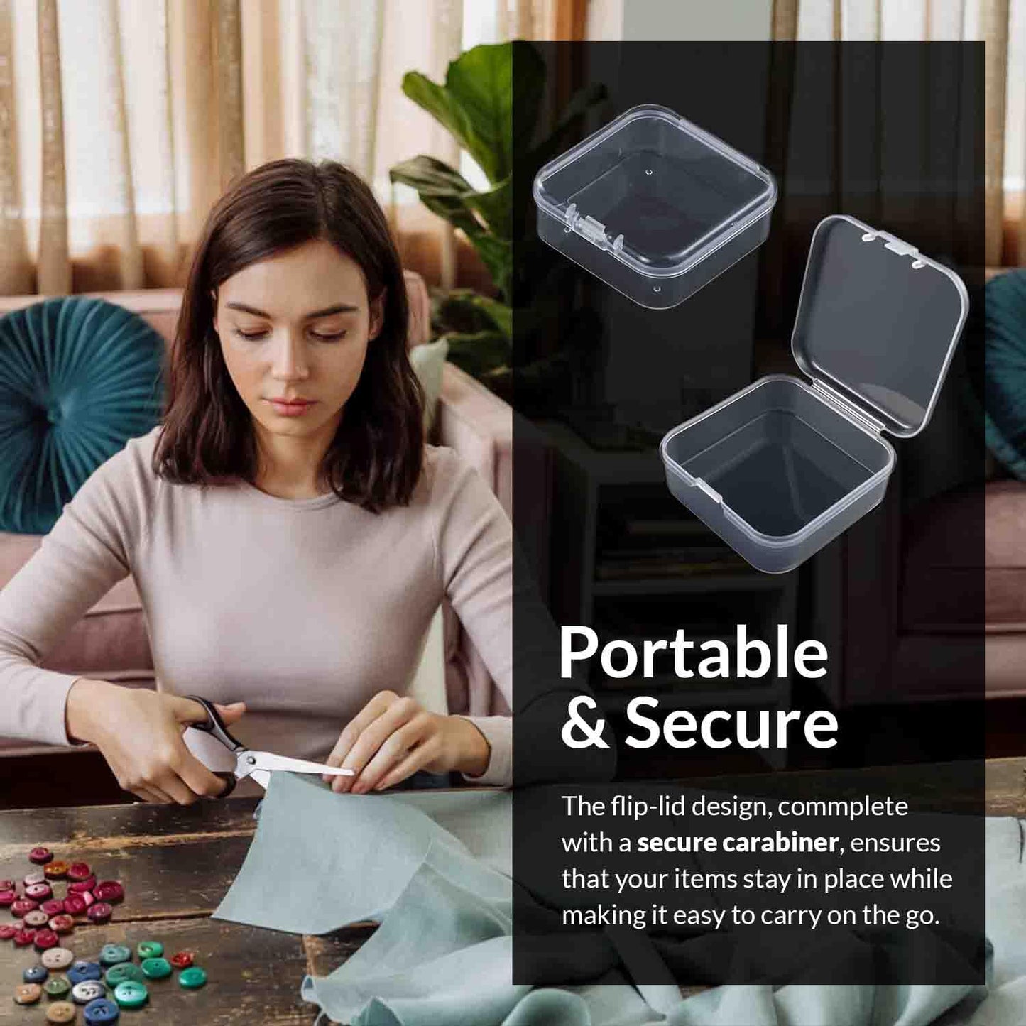 Bead Organizers Box 30Pcs Plastic Mini Clear Storage Cases with 1pcs Hinged Lid Rectangle Case, forJewelry Beading diamond painting Crafts Screws Small Parts of Containers