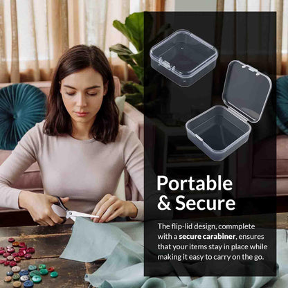 Bead Organizers Box 30Pcs Plastic Mini Clear Storage Cases with 1pcs Hinged Lid Rectangle Case, forJewelry Beading diamond painting Crafts Screws Small Parts of Containers