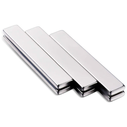 Strong Rare Earth Neodymium Magnets, Heavy Duty Bar Magnets with Double-Sided Adhesive, Powerful Pull Force, Perfect for Fridge, Garage, Kitchen, Science, Craft, Office, DIY 60x10x3mm 6pack