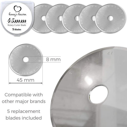 Rotary Cutter Set lavender - Quilting Kit incl. 45mm Fabric Cutter, 5 Replacement Blades, A3 Cutting Mat, Acrylic Ruler and Craft Clips - Ideal for Crafting, Sewing, Patchworking, Crochet & Knitting