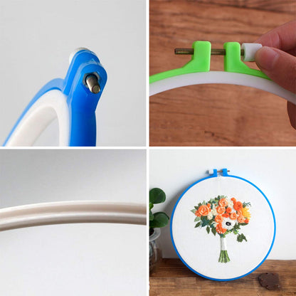 Embroidery Kit 141 Pcs,100 Colors Threads,6 Pcs Embroidery Hoops,2 Pcs Aida Cloth,9 Sewing Pins,Cross Stitch Tools and Embroidery Starter Kit for Adults and Kids Beginners