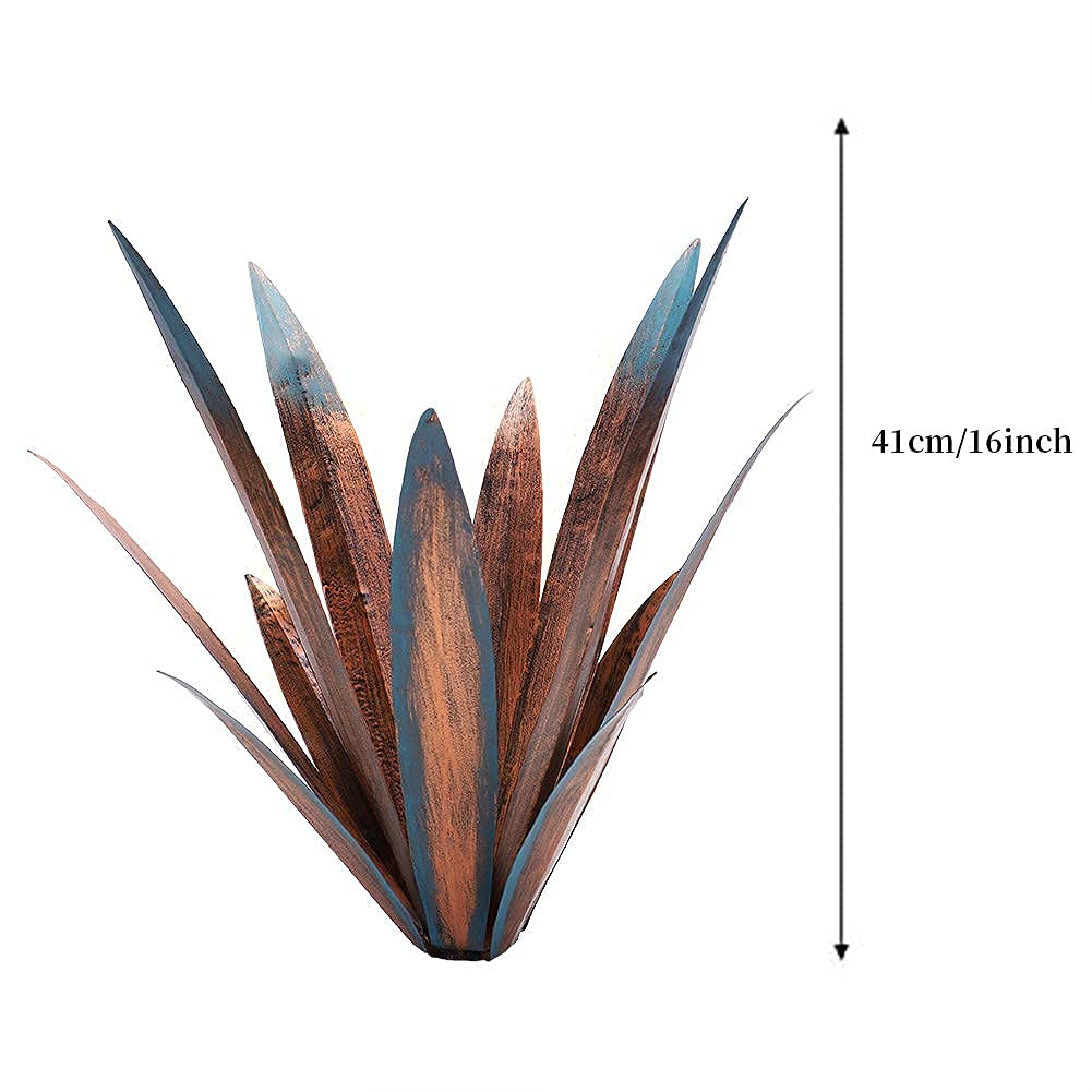 2pcs Tequila Rustic Sculpture DIY Metal Agave Plant Home Decor Rustic Hand Painted Metal Agave Garden Ornaments Outdoor Decor Figurines Home Yard Decorations Stakes Lawn Ornaments…