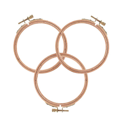 3 Inch Embroidery Hoop - Set of 3 Small Embroidery Hoop Made of Beech Wood, Perfect for Cross Stitch Hoop Designs & Wooden Rings Crafts