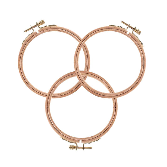 3 Inch Embroidery Hoop - Set of 3 Small Embroidery Hoop Made of Beech Wood, Perfect for Cross Stitch Hoop Designs & Wooden Rings Crafts