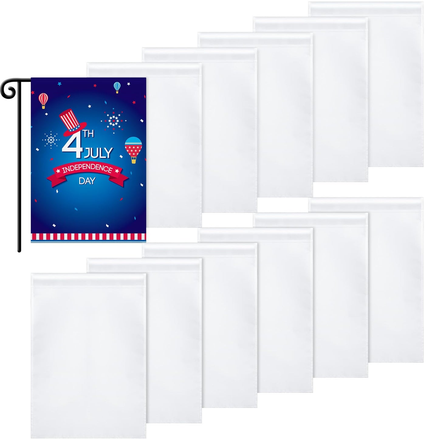 Blank Sublimation Flag Sublimation Garden Flags Yard Banners for DIY Outside Lawn Garden Polyester Banners Courtyard Outdoor Decoration,11.8 x 17.7 Inches(12 Pieces)