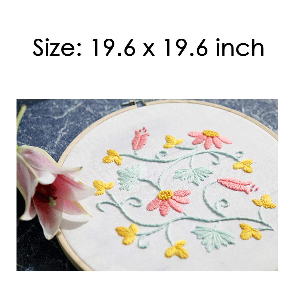 7 Pcs/Set Linen Needlework Fabric Solid Colour Cloth Garments Crafts Accessories Square Embroidery Cloth (50 * 50CM)