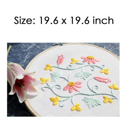 7 Pcs/Set Linen Needlework Fabric Solid Colour Cloth Garments Crafts Accessories Square Embroidery Cloth (50 * 50CM)