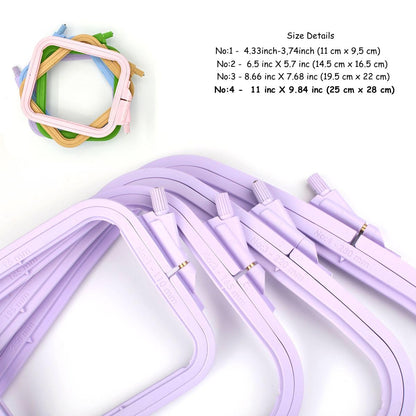 Lila Plastic Square Embroidery Hoop, Cross Stitch Hoops, Punch Needle Hoop No:4 Large