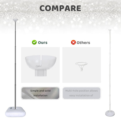 Balloon Arch Stand, Balloon Arch Kit of 2, 7 Feet Height Adjustable Metal Balloon Column Stand for Party Decorations Wedding Birthday, Graduation Party Decoration, Baby Shower, Silver