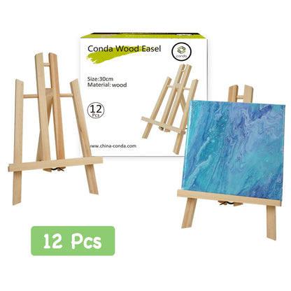 12 Pack 11.8" Tabletop Easel, Portable A-Frame Tripod Tabletop Easel Set for Painting Party & Displaying Canvases, Photos, Display Tripod Holder Stand for Students Kids Beginners